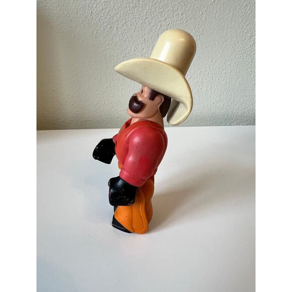 Vintage 1979 Fisher Price Husky Helper Cowboy 10 Gallon Hat/Red Shirt Mustache - Picture 2 of 5